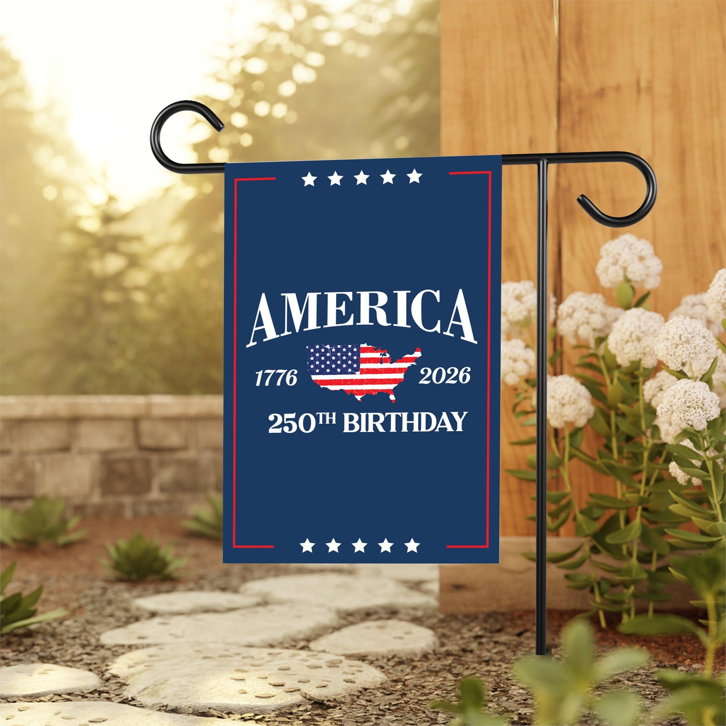 250 Years American Garden Flag, Patriotic 250th Anniversary Yard Flag, Celebrate Independence, Liberty National Pride Garden Decor