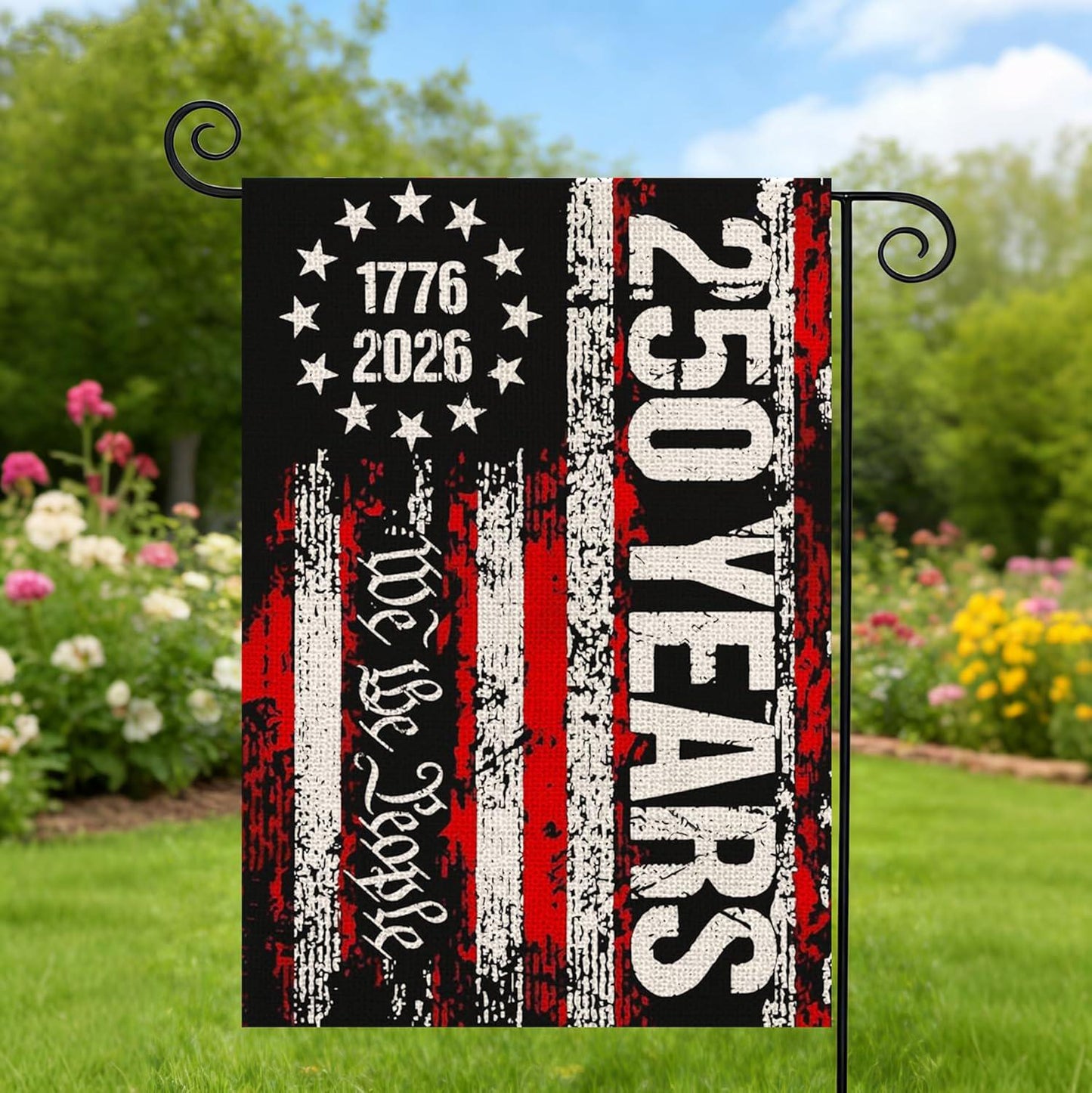 250 Year Anniversary Garden Flag, Patriotic USA Flag, Years of Freedom Garden Flag, Patriotic Anniversary Yard Decor