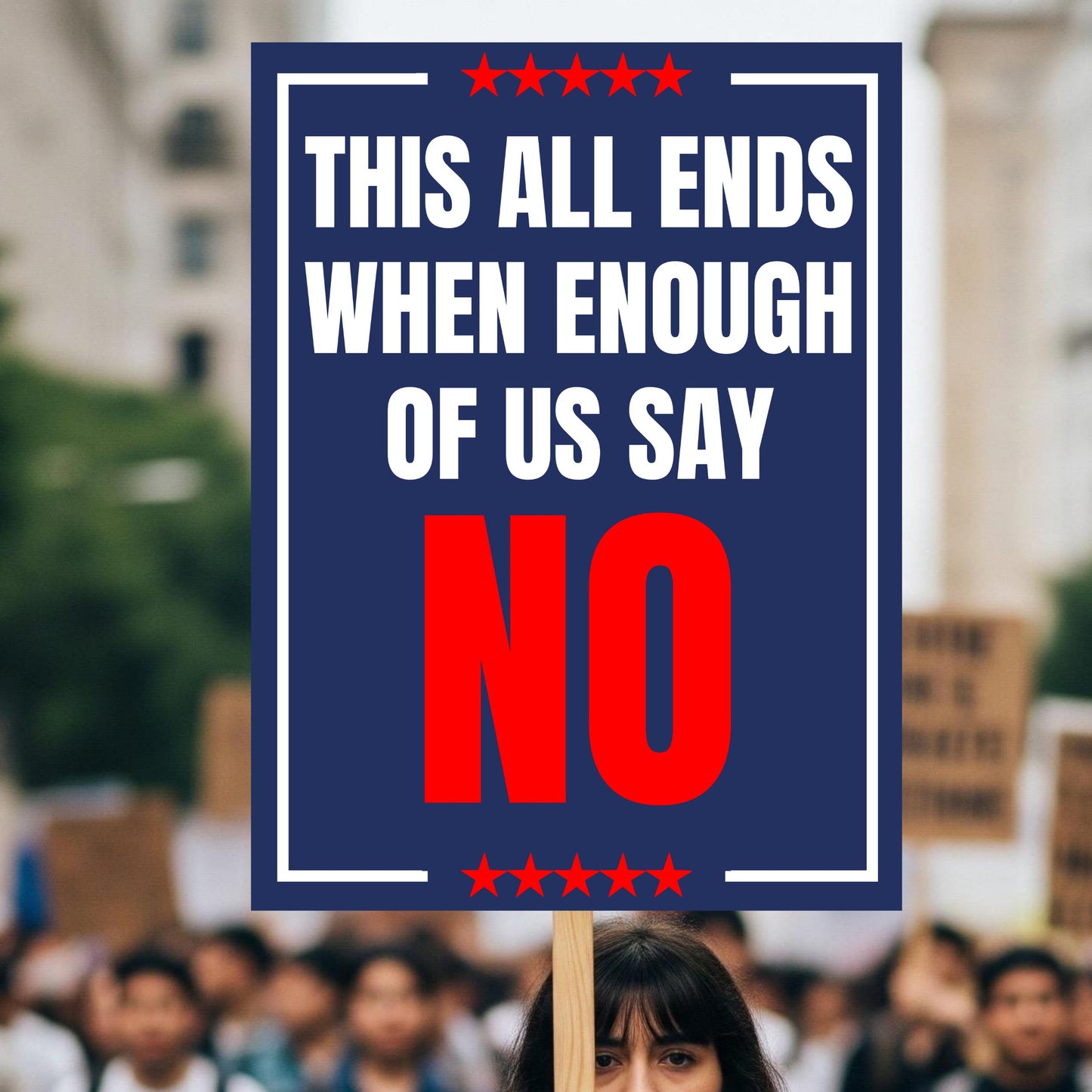 This All Ends When Enough Of Us Say No Yard Flag, Anti Ice Anti-Fascist Political Statement Sign, Activism Protest Sign