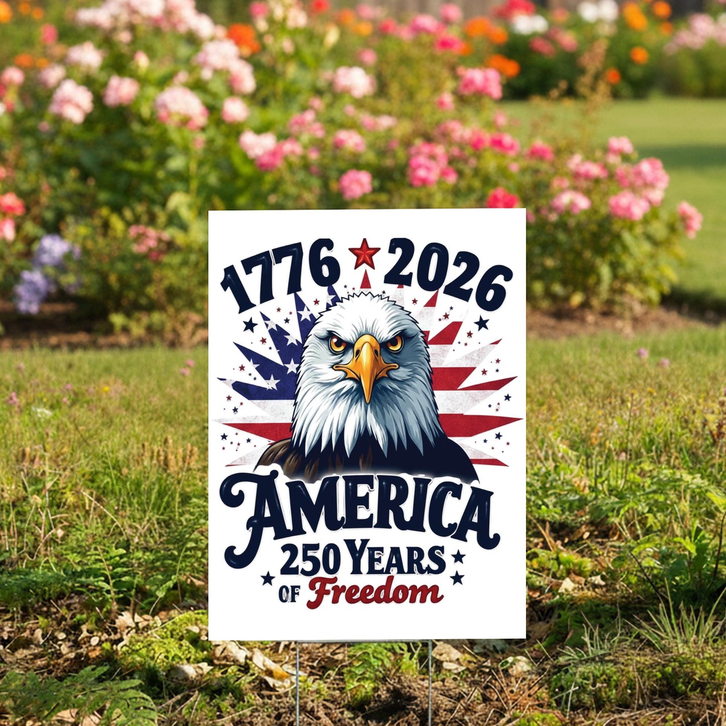 1776–2026 America 250 Years Garden Flag, Patriotic Eagle Outdoor Decoration, Fourth of July Celebration Sign, USA Anniversary Yard Flag