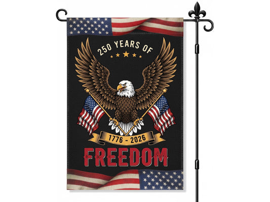 250 Years America Garden Flag, 250th Anniversary USA Flag, Patriotic Eagle 1776-2026 Garden Yard Decor