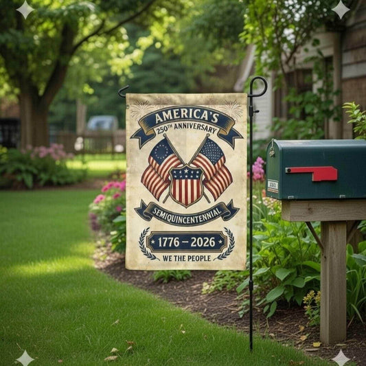 250 Years America Garden Flag, 250th Anniversary USA Patriotic Flag, 1776-2026 Commemorative, Celebrate 250th Anniversary Banner