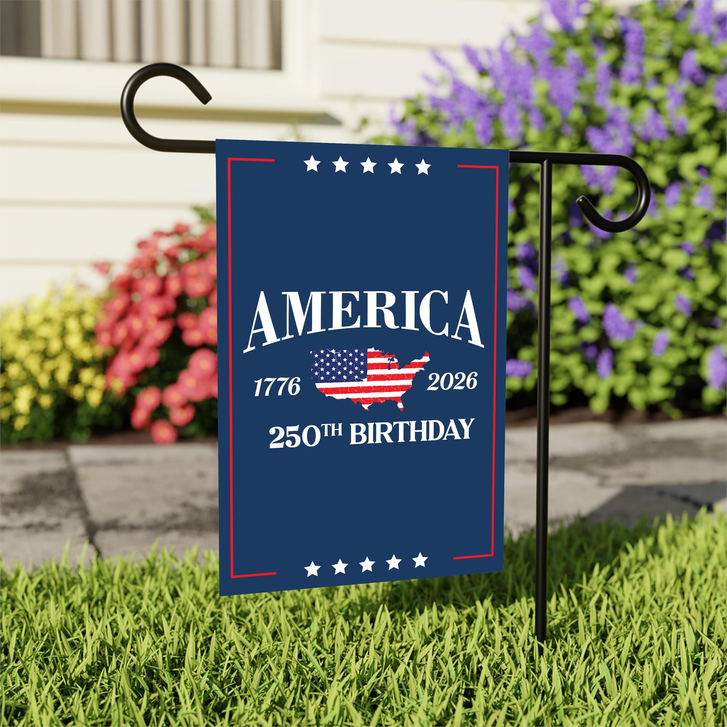 250 Years American Garden Flag, Patriotic 250th Anniversary Yard Flag, Celebrate Independence, Liberty National Pride Garden Decor