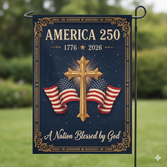 250 Years of Blessing Garden Flag, Patriotic Yard Banner, USA God Bless America Eagle Flag, 4th Of July Banner Decor
