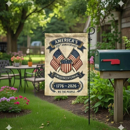 250 Years America Garden Flag, 250th Anniversary USA Patriotic Flag, 1776-2026 Commemorative, Celebrate 250th Anniversary Banner