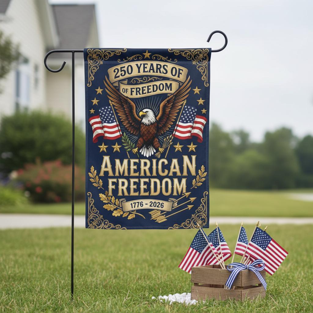 250 Years America Garden Flag, Anniversary USA Patriotic Flag, 1776-2026 Commemorative Flag, Patriotic Outdoor Decor (Copy) (Copy)