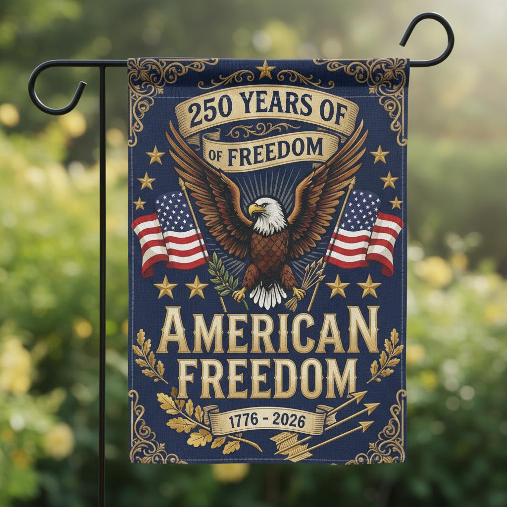 250 Years America Garden Flag, Anniversary USA Patriotic Flag, 1776-2026 Commemorative Flag, Patriotic Outdoor Decor (Copy) (Copy)