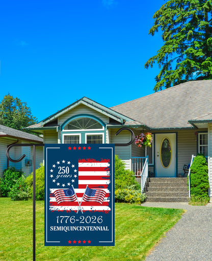 250 Years America Garden Flag, 1776-2026 USA Semiquincentennial Flag, Patriotic Anniversary Yard Decor, American Celebration Flag