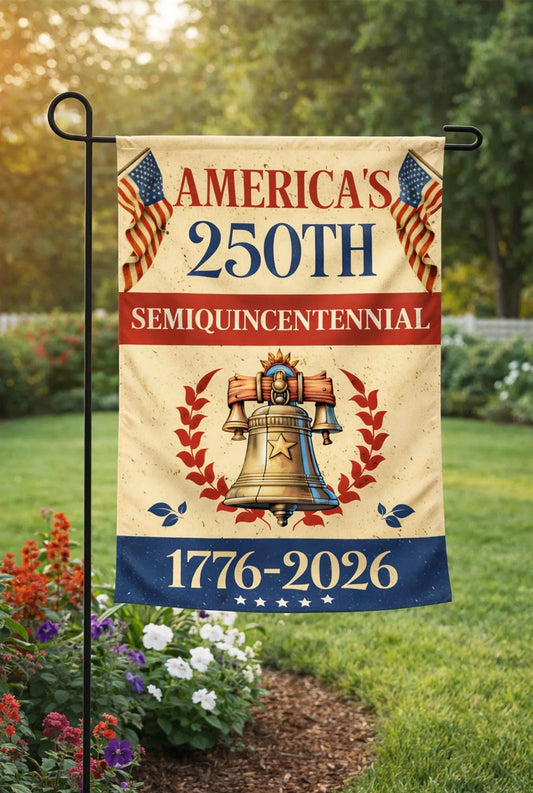 America 250th 1776-2026 Anniversary Garden Flag, USA Semiquincentennial Outdoor Yard Flag, Patriotic 4th Of July Decor
