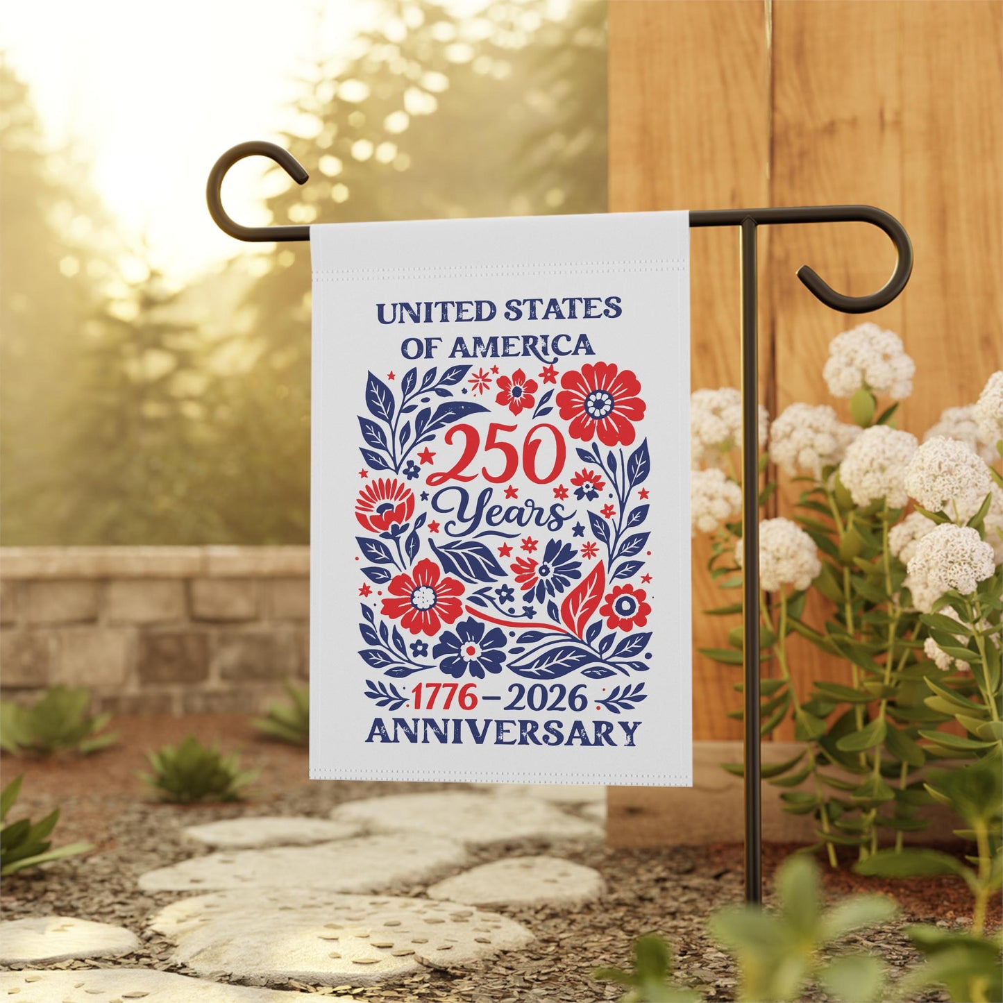 America 250th 1776–2026 Garden Flag, USA Commemorative Memorial Day Banner, Independence Anniversary, Freedom Patriotic Yard Decor