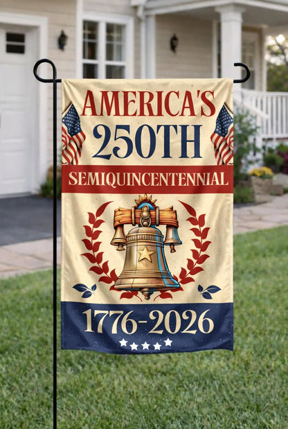 America 250th 1776-2026 Anniversary Garden Flag, USA Semiquincentennial Outdoor Yard Flag, Patriotic 4th Of July Decor