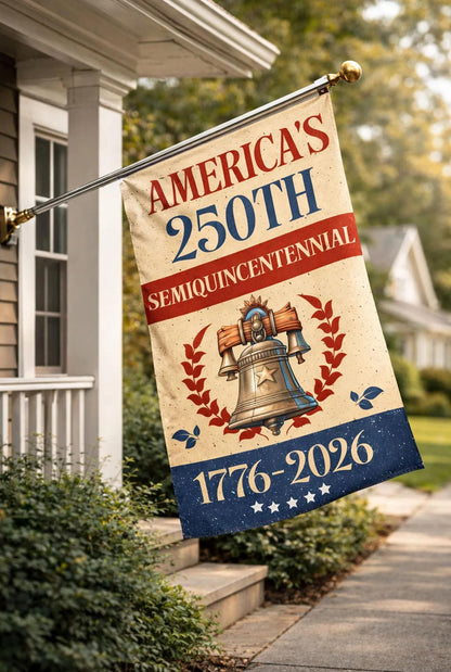 America 250th 1776-2026 Anniversary Garden Flag, USA Semiquincentennial Outdoor Yard Flag, Patriotic 4th Of July Decor