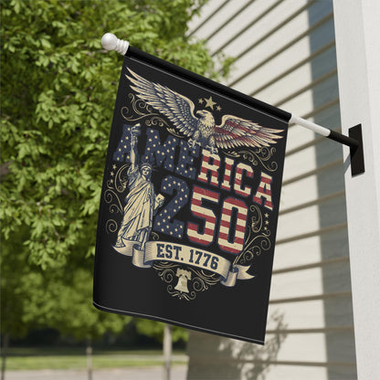 America 250 Years Garden Flag, Patriotic Eagle Statue of Liberty Est. 1776 Flag, Patriotic 4th of July Flag