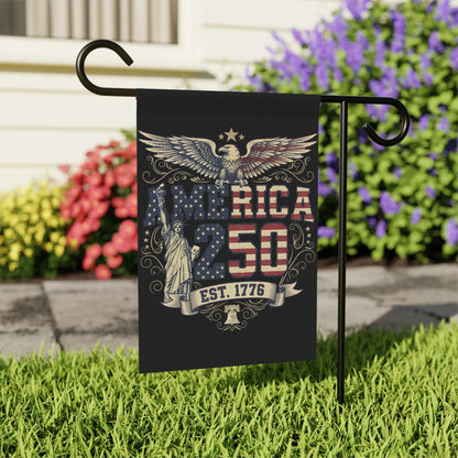 America 250 Years Garden Flag, Patriotic Eagle Statue of Liberty Est. 1776 Flag, Patriotic 4th of July Flag