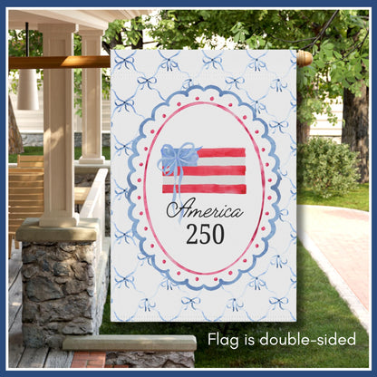 America 250 Years Of Freedom Garden Flag, USA Independence House Banner, Patriotic 4th Of July Outdoor Decor
