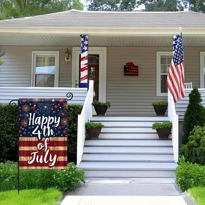 Happy 4th of July Garden Flag, America 250th Anniversary Garden Flag, Patriotic 1776–2026 Yard Decor, Independence Day