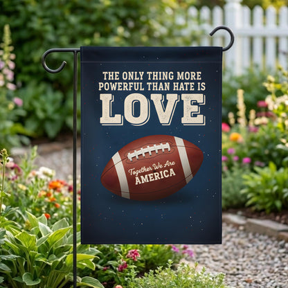 Love & Football House Flag, Patriotic Garden Decor, Football Team Garden Flag