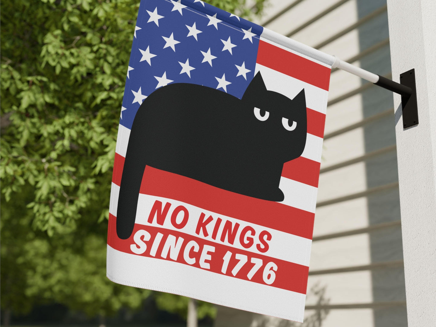No Kings Anti Trump Garden & House Flag, Cats Against Trump Flag, Progressive Democratic Yard Decor