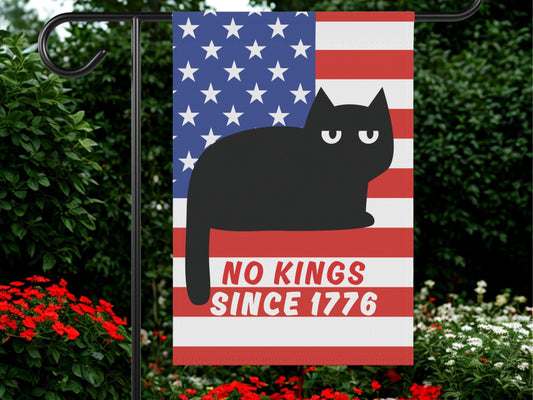 No Kings Anti Trump Garden & House Flag, Cats Against Trump Flag, Progressive Democratic Yard Decor